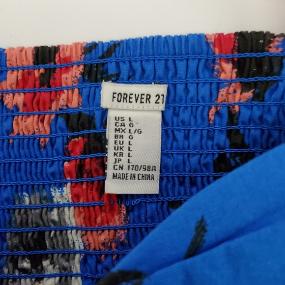 Royal blue, red, pink, black & white flower Dress - Picture 4 of 4